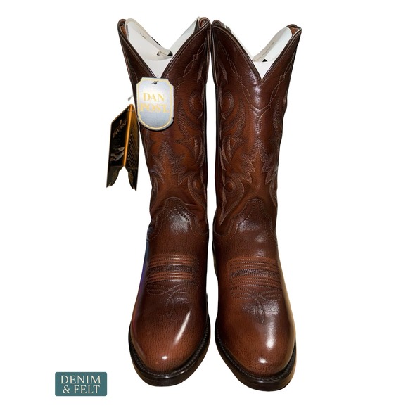 NEW Dan Post Milwaukee Corona Tan Leather Western Cowboy Boots Size 8D Men\'s main image 9
